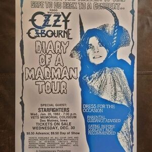 Ozzy Osbourne Diary of a Madman Tour Poster